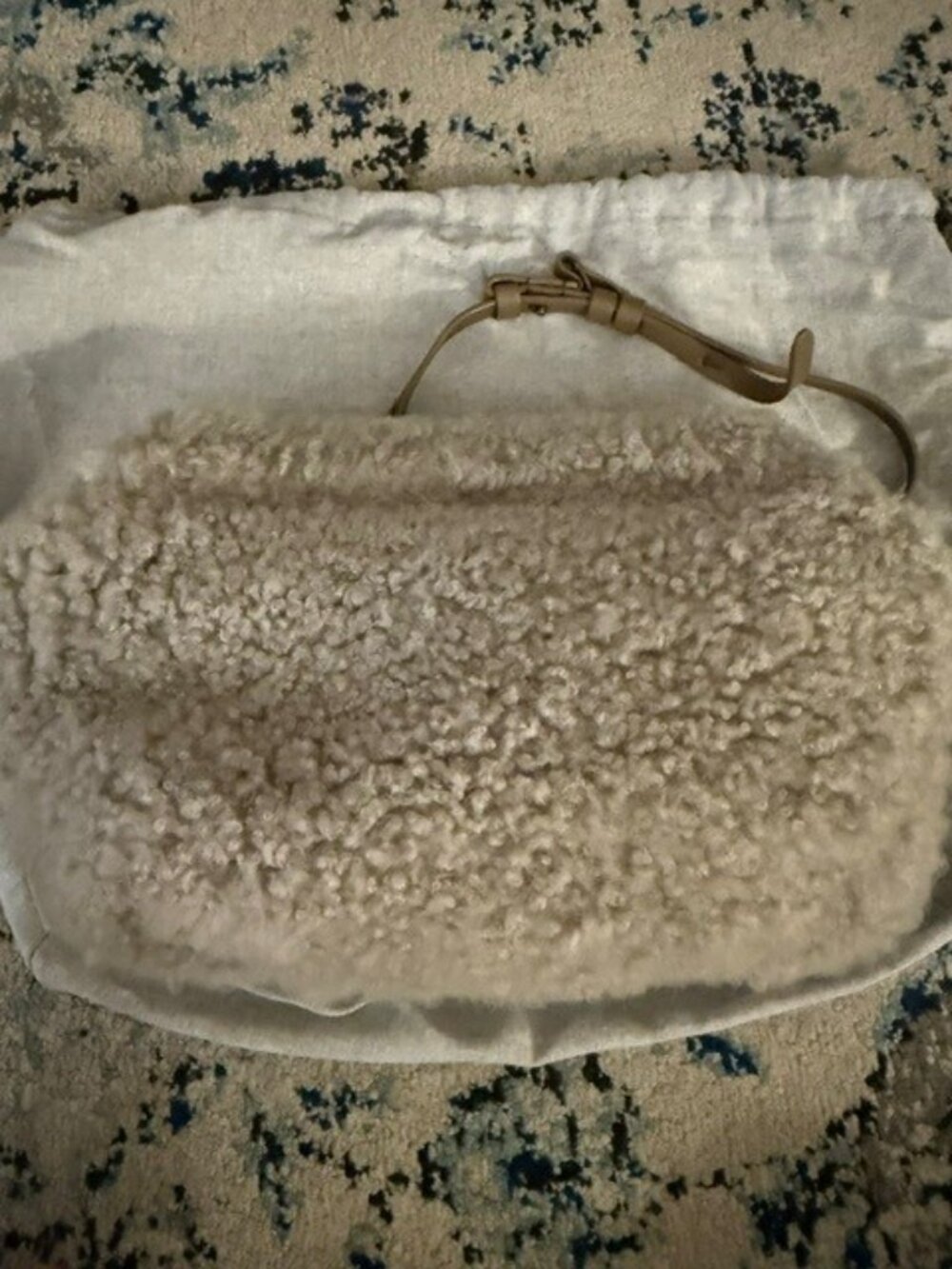 NEW NWOT MONGOLIAN LAMB SHEARLING BRUNELLO CUCINELLI CROSSBODY BAG - Picture 4 of 6